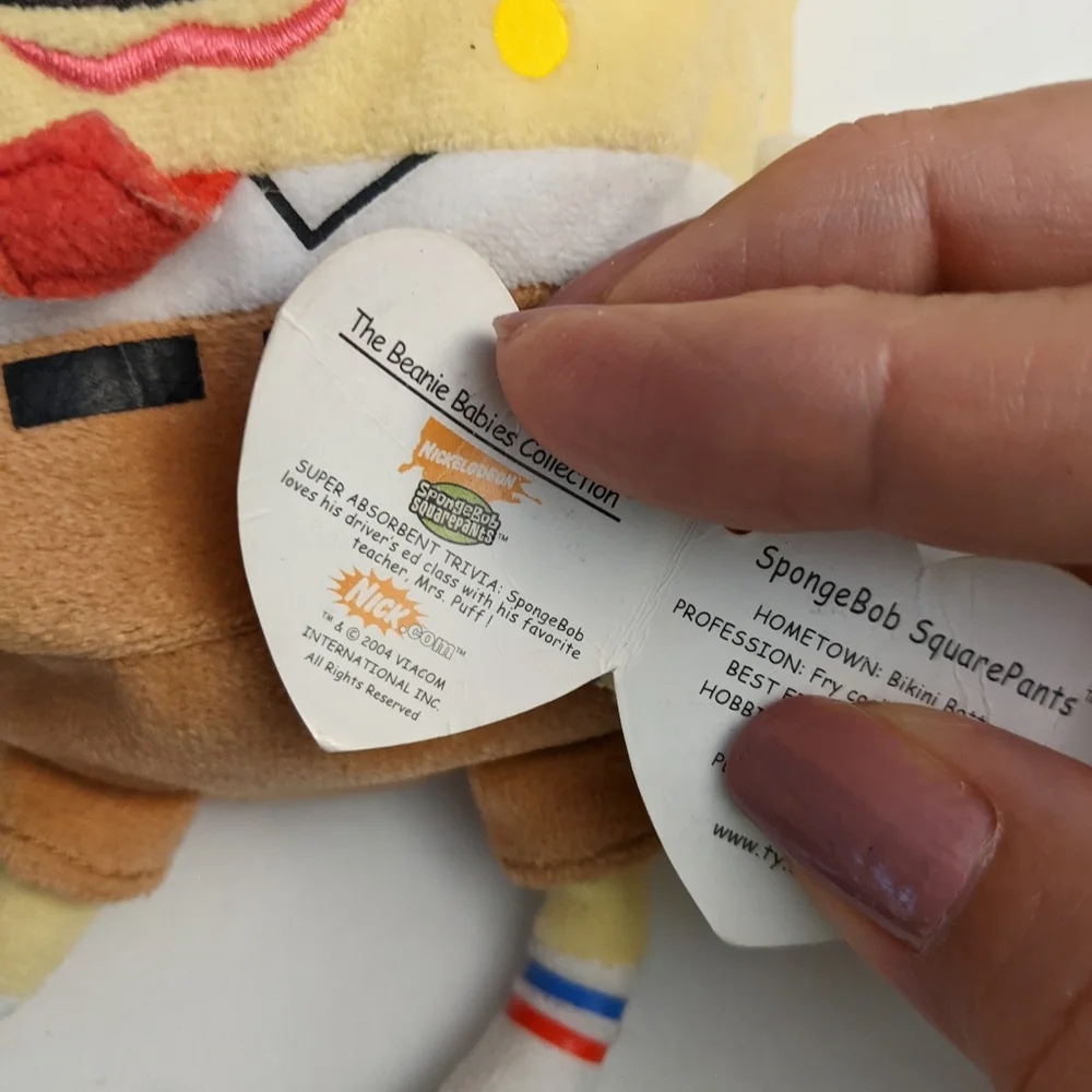 VTG Sponge Bob Square Pants and Patrick Star with tags, 2 Ty Beanie Babies - Picture 4 of 15